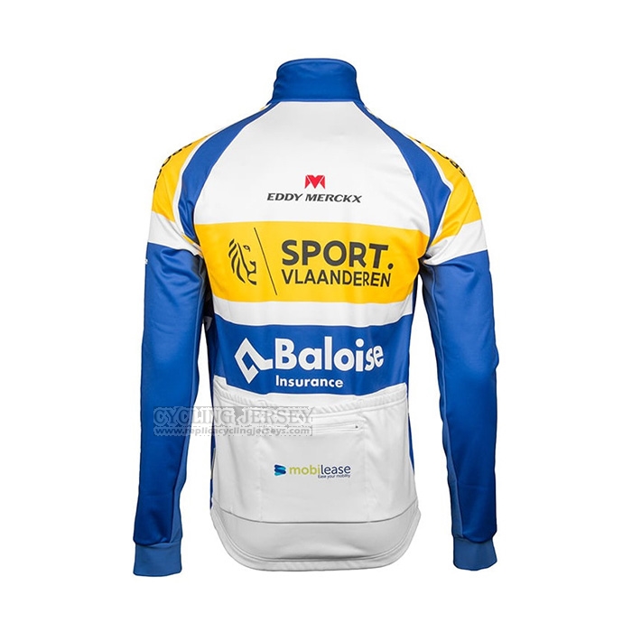 2018 Cycling Jersey Sport Vlaanderen-Baloise Blue White Yellow Long Sleeve and Bib Short